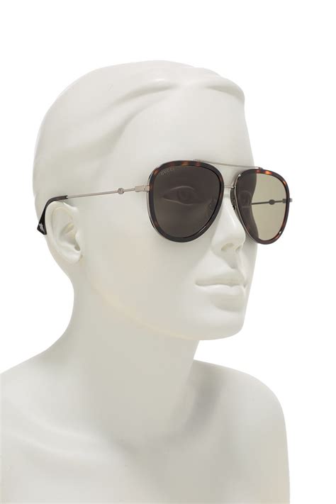 gucci 57mm aviator sunglasses|gucci unisex aviator sunglasses.